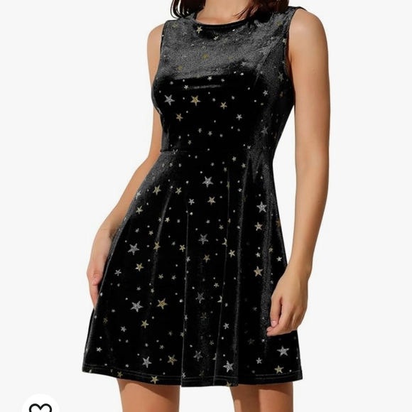 Allegra K Gold & Silver Stars Dress S - Picture 13 of 13